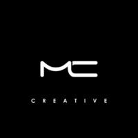 mc brev första logotyp design mall vektor illustration
