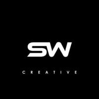 sw Brief Initiale Logo Design Vorlage Vektor Illustration