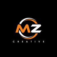 mz Brief Initiale Logo Design Vorlage Vektor Illustration