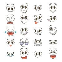 Cartoon-Gesichter-Emoji-Set vektor