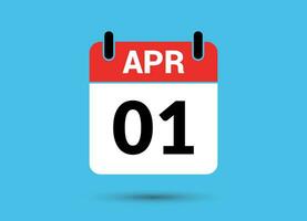 1 April Kalender Datum eben Symbol Tag 1 Vektor Illustration