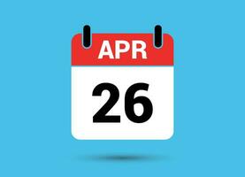 26 April Kalender Datum eben Symbol Tag 26 Vektor Illustration