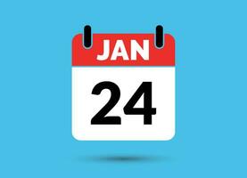 24 januari kalender datum platt ikon dag 24 vektor illustration
