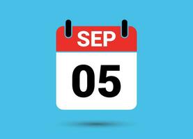 September 5 Kalender Datum eben Symbol Tag 5 Vektor Illustration