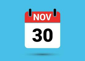 November 30 Kalender Datum eben Symbol Tag 30 Vektor Illustration