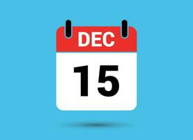 Dezember 15 Kalender Datum eben Symbol Tag 15 Vektor Illustration