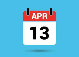 13 April Kalender Datum eben Symbol Tag 13 Vektor Illustration