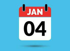4 Januar Kalender Datum eben Symbol Tag 4 Vektor Illustration