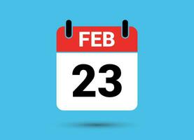 23 Februar Kalender Datum eben Symbol Tag 23 Vektor Illustration