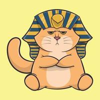 eine britische kurzhaar goldene katze mit pharao zubehör vektor