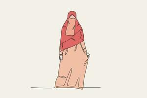 Farbe Illustration von ein Frau tragen ein Niqab vektor