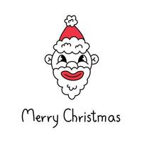 komisch fröhlich Weihnachten Gruß Karte mit Santa claus Porträt vektor