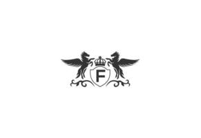 Brief f und Pegasus Logo Vektor. Pferd Logo. vektor