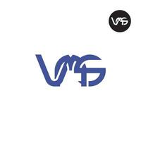 Brief vms Monogramm Logo Design vektor