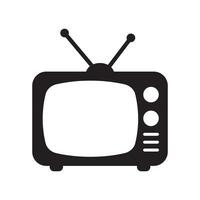 retro Fernseher Symbol im eben Stil, schwarz und Weiß retro Fernseher Symbol, Vektor Illustration von retro Fernseher Symbol zum Sie Design.