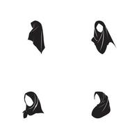 Hijab Frauen schwarze Silhouette Vektor-Icons App-Vektor vektor