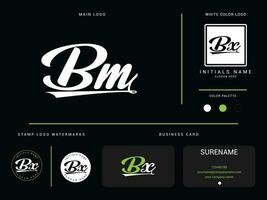 minimalistisch bm Brief Logo Symbol, bunt bx bm Luxus bekleidung Logo Symbol Vektor zum Stoff