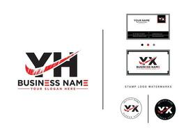 yh Bürste Brief Logo, Alphabet yh Logo Symbol mit Geschäft Karte vektor