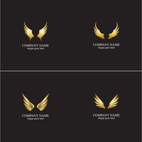 vingar guld logotyp vektor illustration mall-vektor