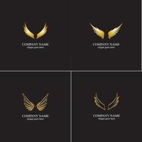 Flügel gold Logo-Vektor-Illustration-Vorlage-Vektor vektor