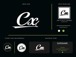 typografi cx logotyp vektor, första lyx centimeter cx kläder mode logotyp för Kläder företag vektor