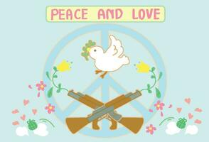 fred fågel och Nej krig med pistol och hand bomba abstrakt tecknad serie stil vektor