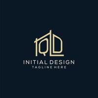 Initiale qd Logo, sauber und modern architektonisch und Konstruktion Logo Design vektor