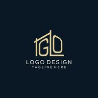 Initiale gehen Logo, sauber und modern architektonisch und Konstruktion Logo Design vektor