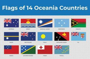 flaggor av 12 oceania länder vektor