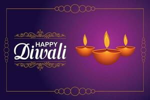 Lycklig diwali, festival av lampor, papper grafisk av indisk rangoli, gyllene lampor, färgrik dekorativ bakgrund, blå magenta bakgrund vektor