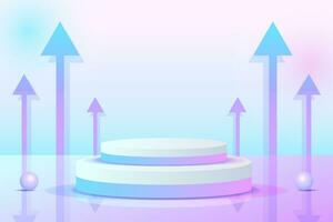 set lila blau violett 3d objekt zylinder sockel podium anzeige farbverlauf minimal szene vektor