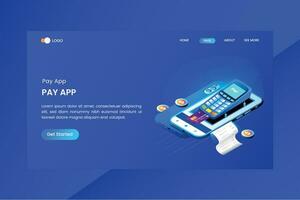 betalning systemet app isometrisk begrepp landning sida vektor