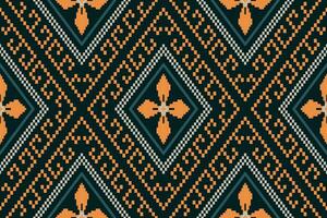 indigo Marin blå geometrisk traditionell etnisk mönster ikat sömlös mönster gräns abstrakt design för tyg skriva ut trasa klänning matta gardiner och sarong aztec afrikansk indisk indonesiska vektor