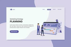 Planung Marketing Landung Seite Illustration vektor