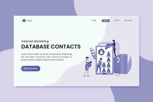 databas kontakter marknadsföring landning sida vektor
