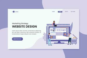 Webseite Design Marketing Landung Seite vektor