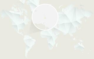 helgon vincent och de grenadiner Karta med flagga i kontur på vit polygonal värld Karta. vektor