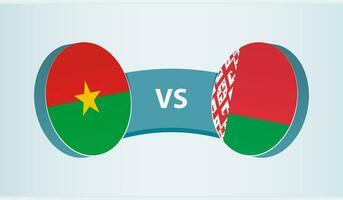 Burkina Faso gegen Weißrussland, Mannschaft Sport Wettbewerb Konzept. vektor