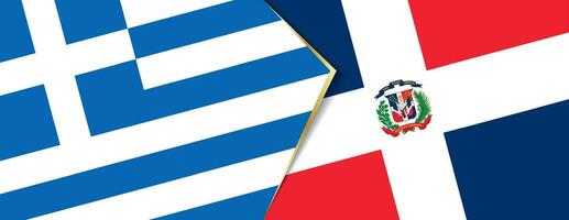 grekland och Dominikanska republik flaggor, två vektor flaggor.