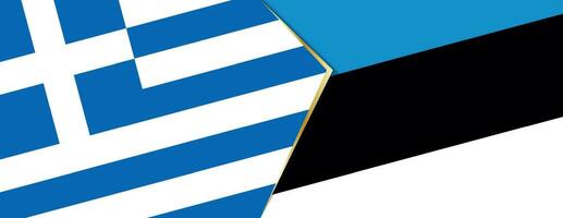 Griechenland und Estland Flaggen, zwei Vektor Flaggen.