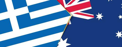 Griechenland und Australien Flaggen, zwei Vektor Flaggen.