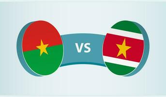 Burkina Faso gegen Surinam, Mannschaft Sport Wettbewerb Konzept. vektor
