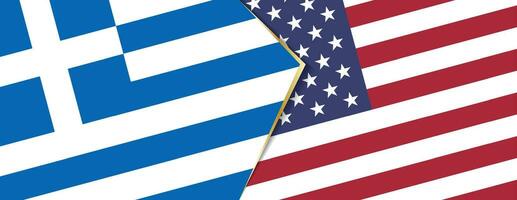 grekland och USA flaggor, två vektor flaggor.