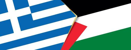 Griechenland und Palästina Flaggen, zwei Vektor Flaggen.