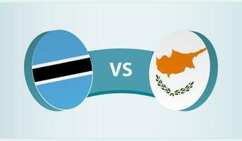 Botswana gegen Zypern, Mannschaft Sport Wettbewerb Konzept. vektor