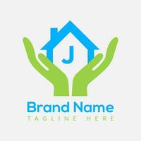Zuhause Darlehen Logo auf Brief j Vorlage. Zuhause Darlehen auf j Brief, Initiale Zuhause Darlehen Zeichen Konzept Vorlage vektor