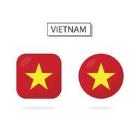 flagga av vietnam 2 former ikon 3d tecknad serie stil. vektor