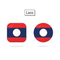 Flagge von Laos 2 Formen Symbol 3d Karikatur Stil. vektor