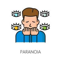 Paranoia psychologisch Störung Problem Symbol vektor
