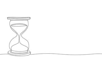 ett linje kontinuerlig timglas. linje konst timglas översikt. vektor illustration.
